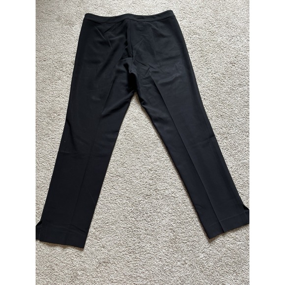 Women's  St John Designer Dress Pants Black Straight Leg  Zipper Size 10 - Picture 4 of 7